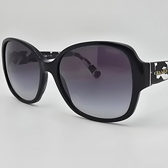 Coach HC8166 L154 Black Mosaic Frame Grey Gradient Lens Cat Eye Sunglasses 58mm main image 5